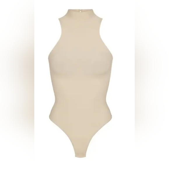 SKIMS Seamless Sculpt High Neck Thong Bodysuit Top Shapewear Sand 2XL NWOT - Picture 2 of 7